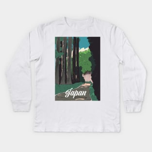 Vintage Japanese Forest Kids Long Sleeve T-Shirt